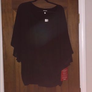 NWT BLACK AVENUE CAPE-LIKE TOP SZ 22-24